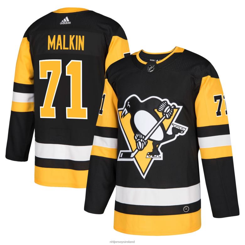 NHL Men Pittsburgh Penguins Evgeni Malkin Adidas Black Authentic Player Jersey D002V1726 Clothing