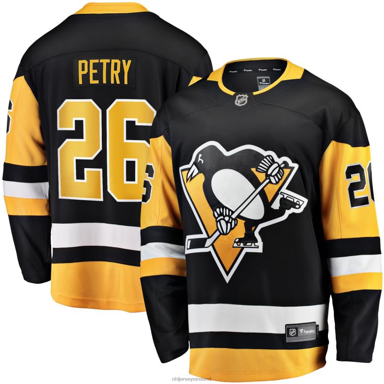 NHL Men Pittsburgh Penguins Jeff Petry Fanatics Branded Black Home Breakaway Player Jersey D002V1961 Clothing