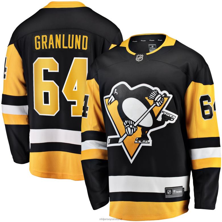 NHL Men Pittsburgh Penguins Mikael Granlund Fanatics Branded Black Home Breakaway Jersey D002V1983 Clothing