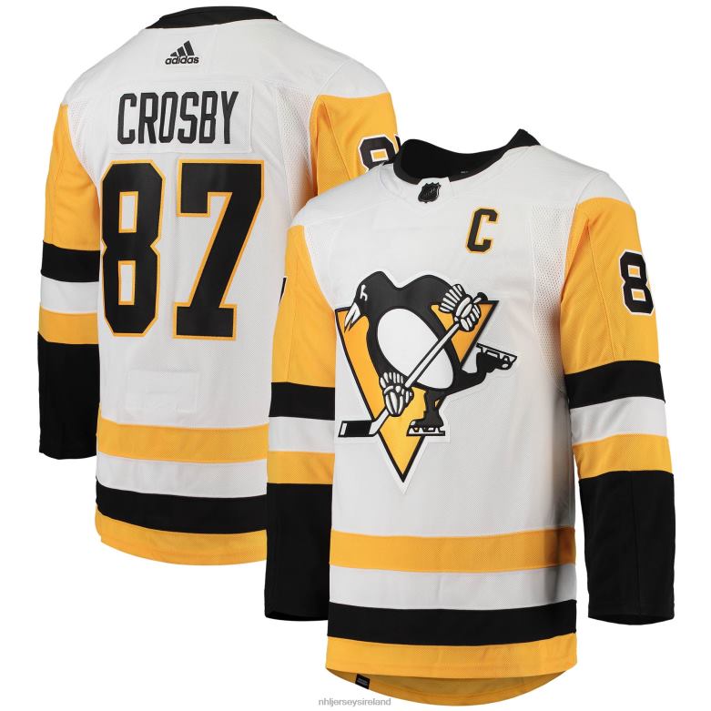 NHL Men Pittsburgh Penguins Sidney Crosby Adidas White Away Captain Patch Primegreen Authentic Pro Player Jersey D002V1282 Clothing