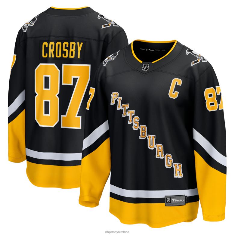 NHL Men Pittsburgh Penguins Sidney Crosby Fanatics Branded Black 2021/22 Alternate Premier Breakaway Player Jersey D002V32 Clothing