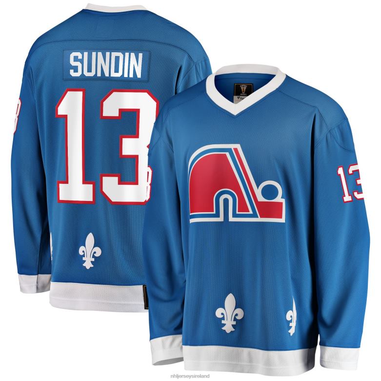NHL Men Quebec Nordiques Mats Sundin Fanatics Branded Blue Premier Breakaway Retired Player Jersey D002V1006 Clothing