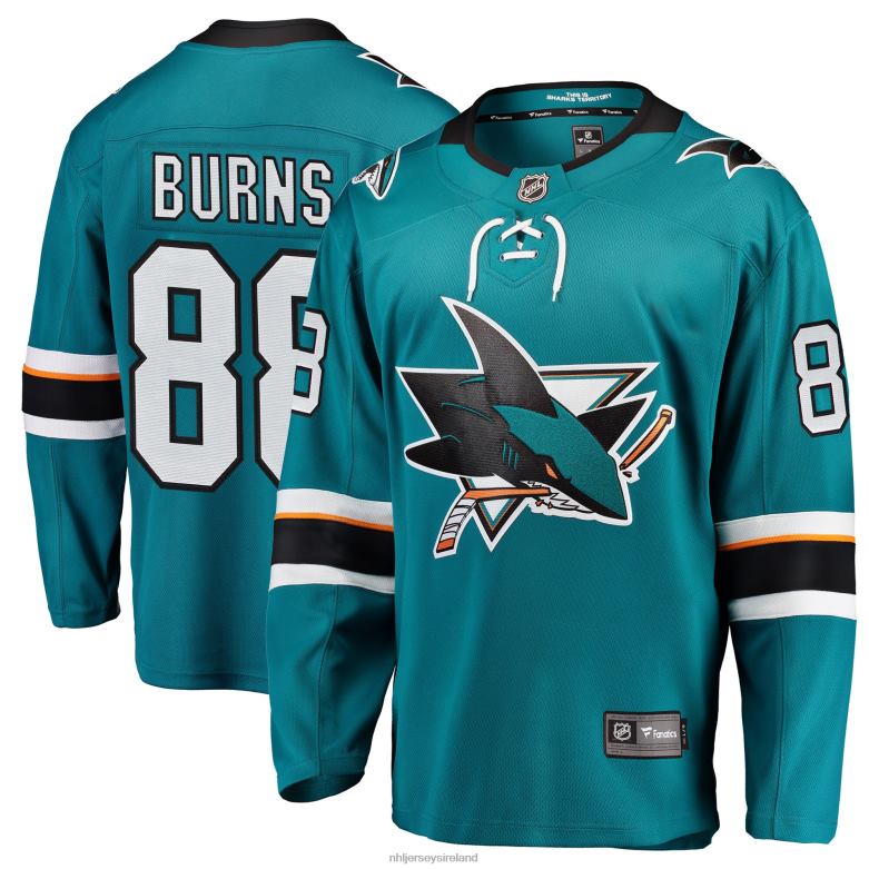 NHL Men San Jose Sharks Brent Burns Fanatics Branded Teal Breakaway Player Jersey D002V1505 Clothing