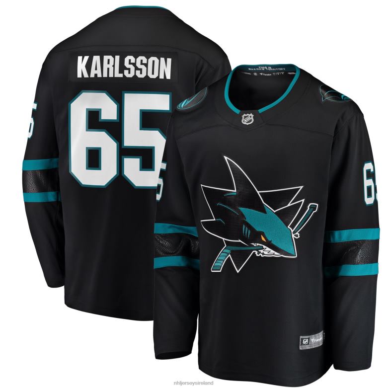 NHL Men San Jose Sharks Erik Karlsson Fanatics Branded Black Breakaway Alternate Player Jersey D002V1017 Clothing