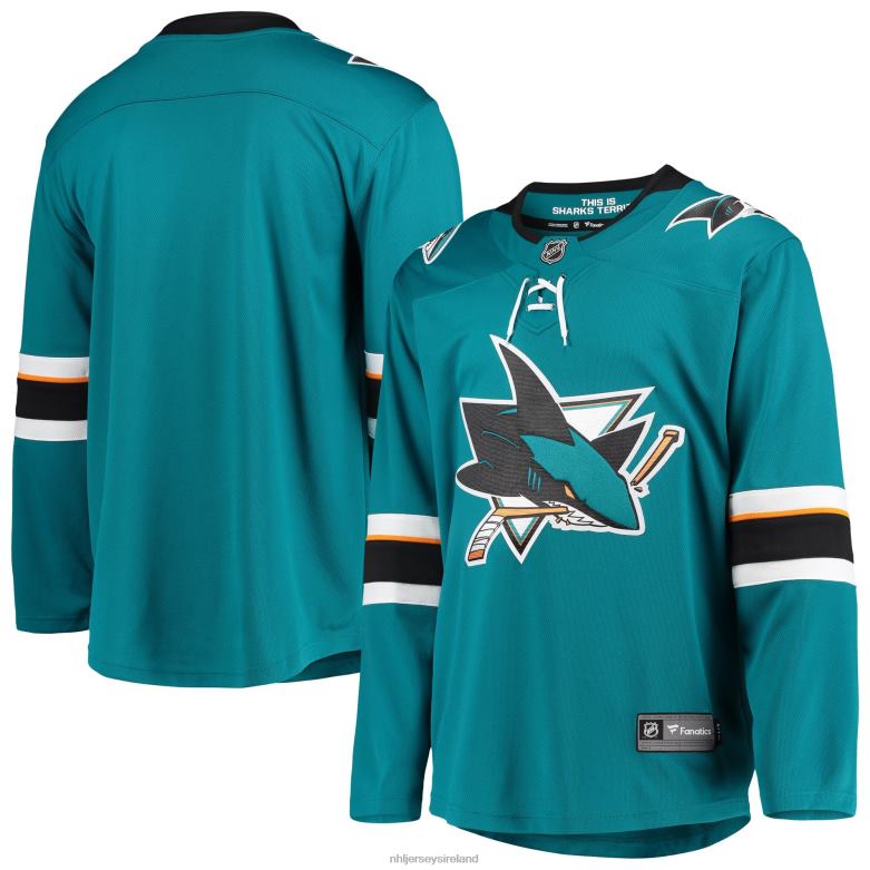 NHL Men San Jose Sharks Fanatics Branded Teal Home Breakaway Team Jersey D002V2244 Clothing
