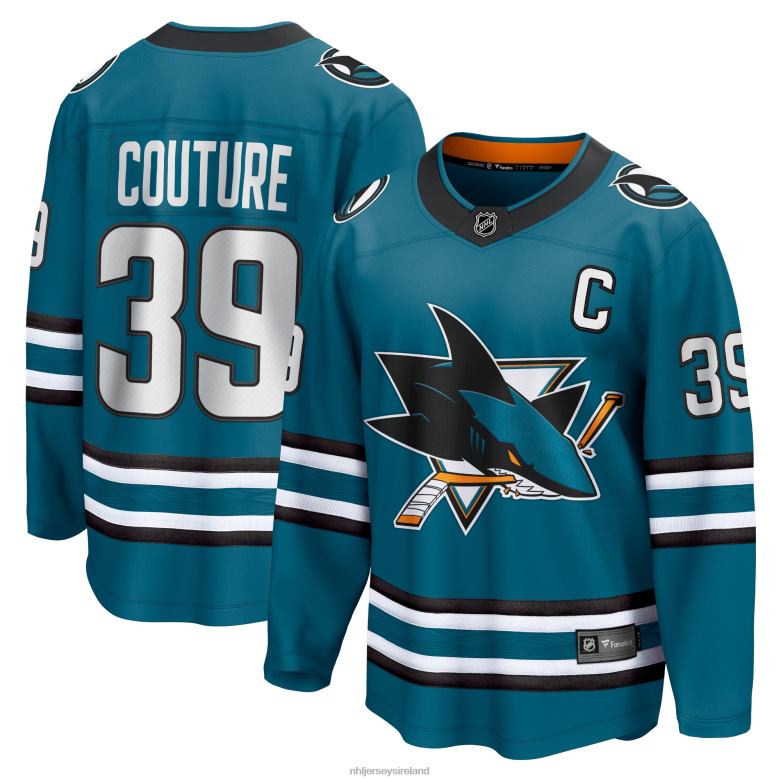 NHL Men San Jose Sharks Logan Couture Fanatics Branded Teal Home Premier Breakaway Player Jersey D002V1296 Clothing