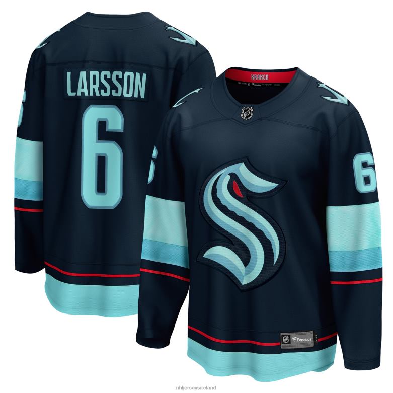 NHL Men Seattle Kraken Adam Larsson Fanatics Branded Deep Sea Blue Home Breakaway Player Jersey D002V1461 Clothing