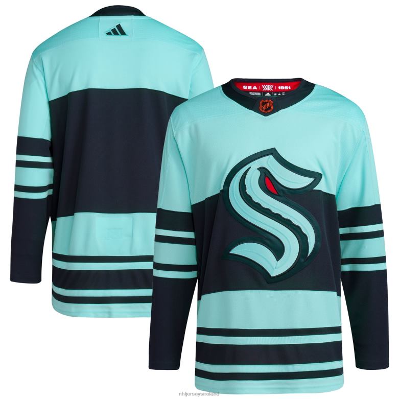 NHL Men Seattle Kraken Adidas Teal Reverse Retro 2.0 Authentic Blank Jersey D002V2344 Clothing