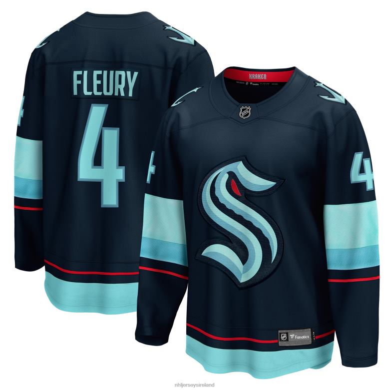 NHL Men Seattle Kraken Haydn Fleury Fanatics Branded Deep Sea Blue Home Breakaway Player Jersey D002V2169 Clothing