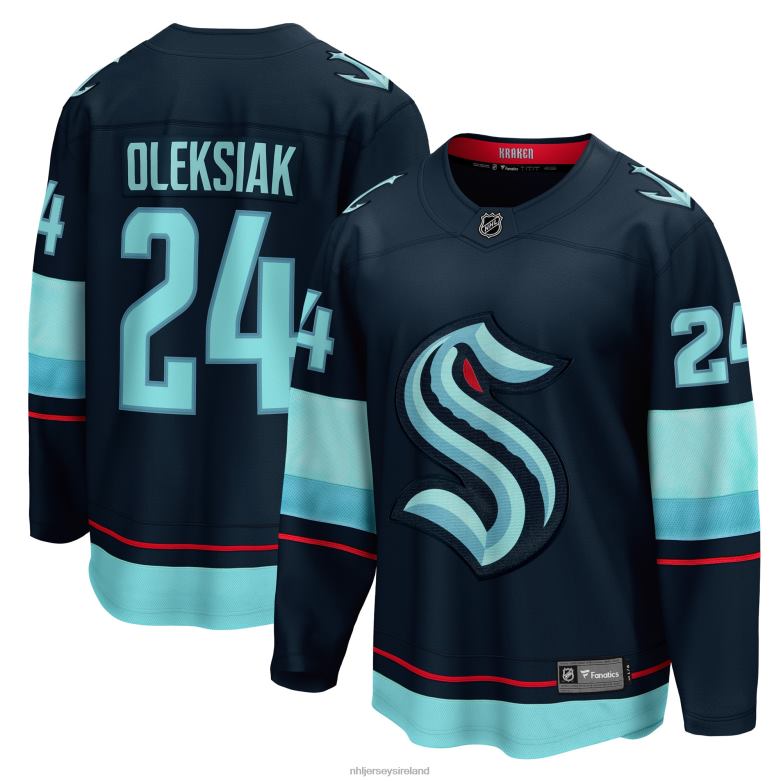 NHL Men Seattle Kraken Jamie Oleksiak Fanatics Branded Deep Sea Blue Home Breakaway Player Jersey D002V1069 Clothing