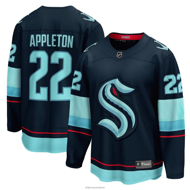 NHL Men Seattle Kraken Mason Appleton Fanatics Branded Deep Sea Blue Home Breakaway Player Jersey D002V1936 Clothing