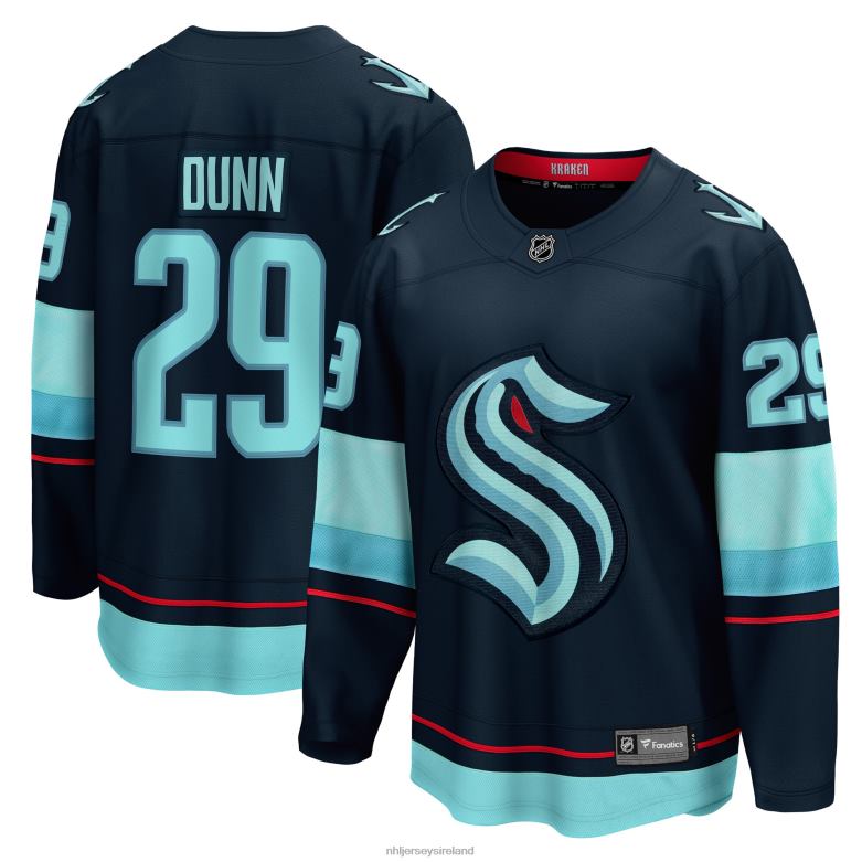 NHL Men Seattle Kraken Vince Dunn Fanatics Branded Deep Sea Blue Home Breakaway Player Jersey D002V315 Clothing