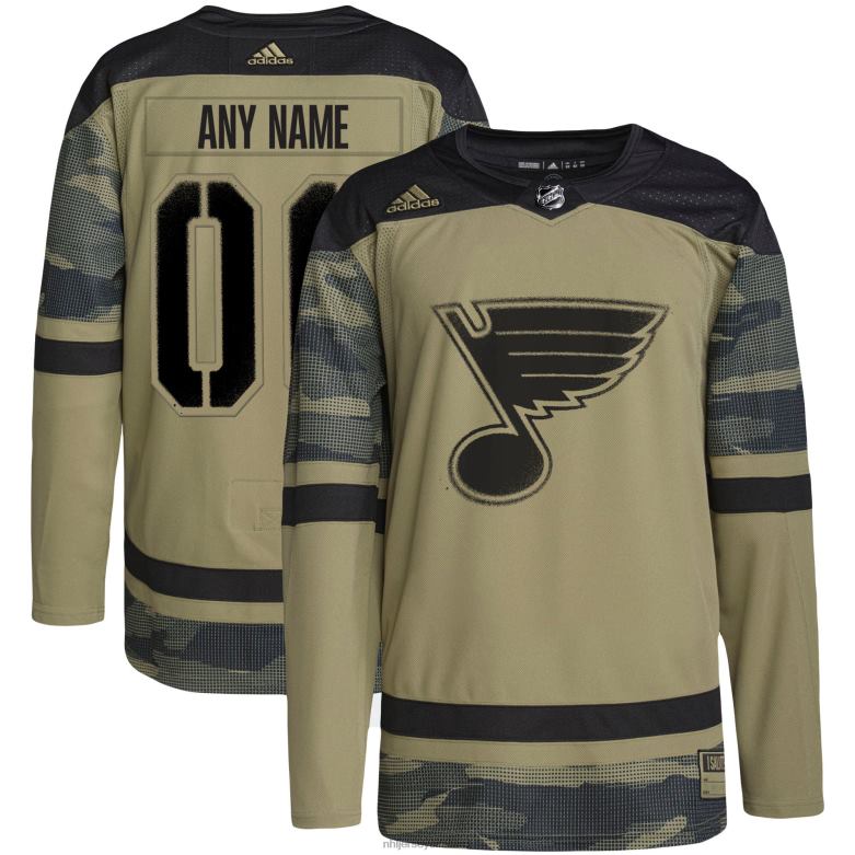 NHL Men St. Louis Blues Adidas Camo Military Appreciation Team Authentic Custom Practice Jersey D002V2321 Clothing