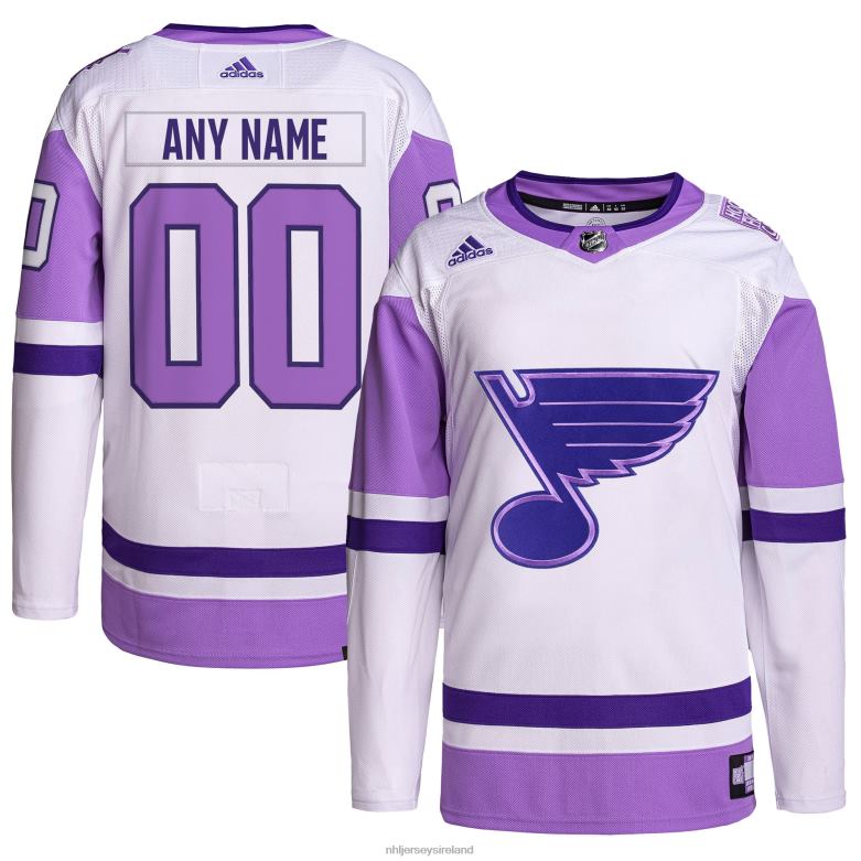 NHL Men St. Louis Blues Adidas White/Purple Hockey Fights Cancer Primegreen Authentic Custom Jersey D002V1937 Clothing