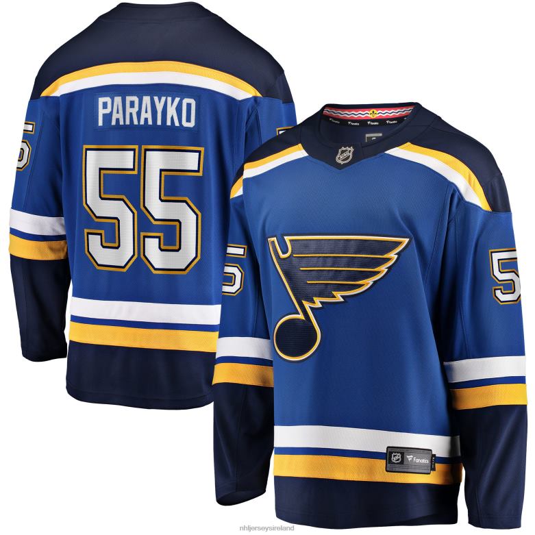 NHL Men St. Louis Blues Colton Parayko Fanatics Branded Blue Breakaway Player Jersey D002V884 Clothing