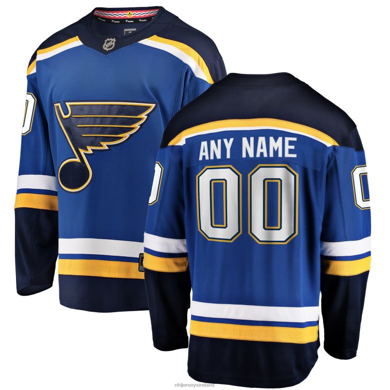NHL Men St. Louis Blues Fanatics Branded Blue Home Breakaway Custom Jersey D002V445 Clothing