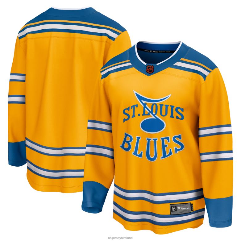 NHL Men St. Louis Blues Fanatics Branded Yellow Special Edition 2.0 Breakaway Blank Jersey D002V404 Clothing