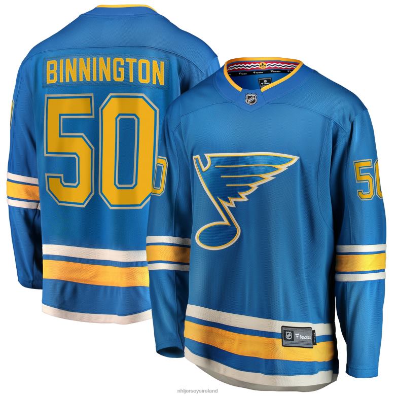NHL Men St. Louis Blues Jordan Binnington Fanatics Branded Blue 2018/19 Alternate Premier Breakaway Player Jersey D002V824 Clothing