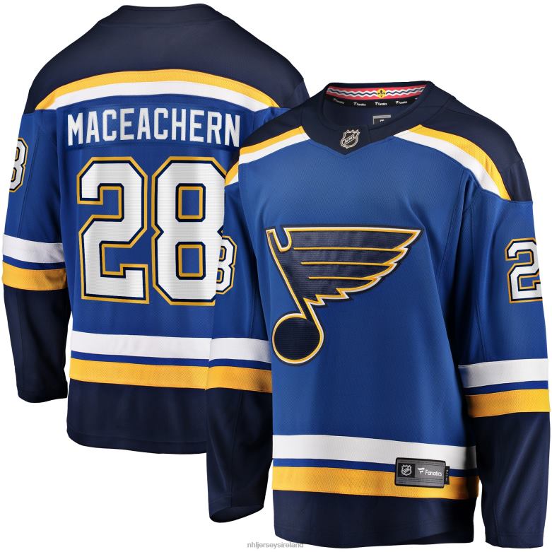 NHL Men St. Louis Blues Mackenzie Maceachern Fanatics Branded Blue Home Breakaway Player Jersey D002V1935 Clothing