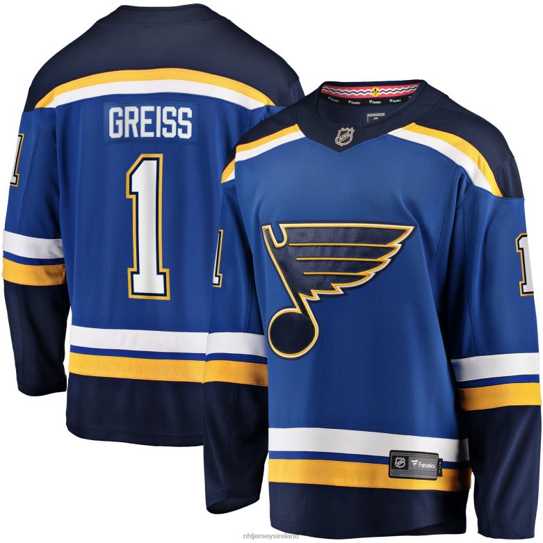 NHL Men St. Louis Blues Thomas Greiss Fanatics Branded Blue Home Breakaway Player Jersey D002V2267 Clothing