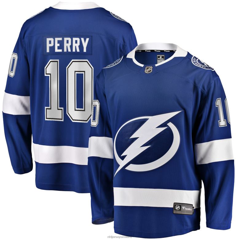 NHL Men Tampa Bay Lightning Corey Perry Fanatics Branded Blue Home Breakaway Player Jersey D002V1095 Clothing