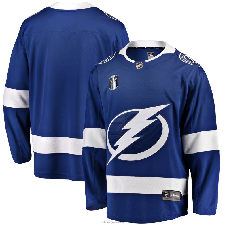 NHL Men Tampa Bay Lightning Fanatics Branded Blue Home 2022 Stanley Cup Final Breakaway Jersey D002V374 Clothing