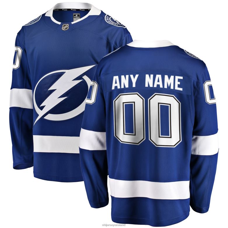 NHL Men Tampa Bay Lightning Fanatics Branded Blue Home Breakaway Custom Jersey D002V1021 Clothing