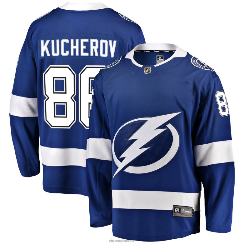 NHL Men Tampa Bay Lightning Nikita Kucherov Fanatics Branded Blue Home Breakaway Player Jersey D002V321 Clothing
