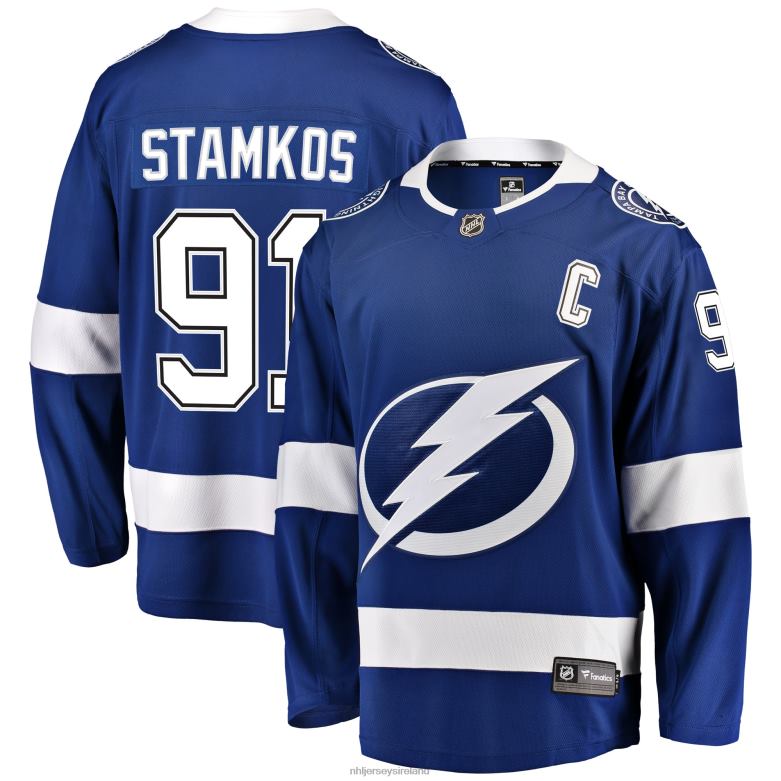 NHL Men Tampa Bay Lightning Steven Stamkos Fanatics Branded Blue Breakaway Player Jersey D002V51 Clothing