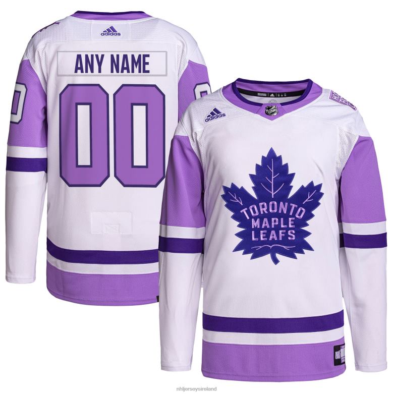 NHL Men Toronto Maple Leafs Adidas White/Purple Hockey Fights Cancer Primegreen Authentic Custom Jersey D002V2054 Clothing