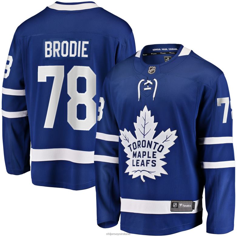 NHL Men Toronto Maple Leafs Tj Brodie Fanatics Branded Blue Home Breakaway Player Jersey D002V1822 Clothing
