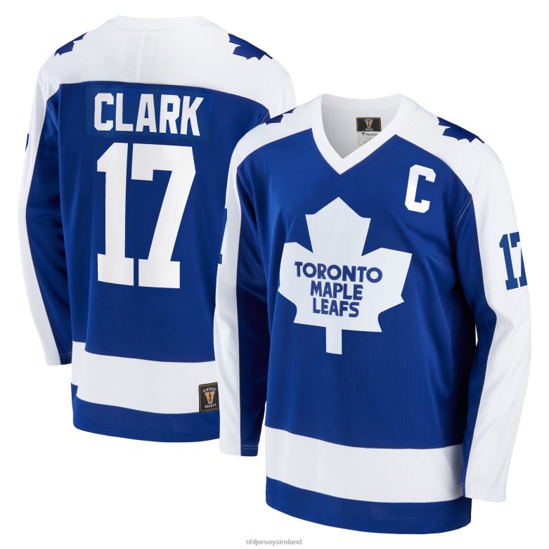 NHL Men Toronto Maple Leafs Wendel Clark Fanatics Branded Blue Breakaway Retired Player Jersey D002V270 Clothing