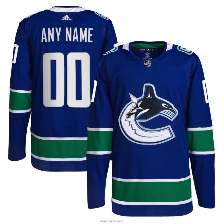 NHL Men Vancouver Canucks Adidas Royal Home Primegreen Authentic Pro Custom Jersey D002V2008 Clothing