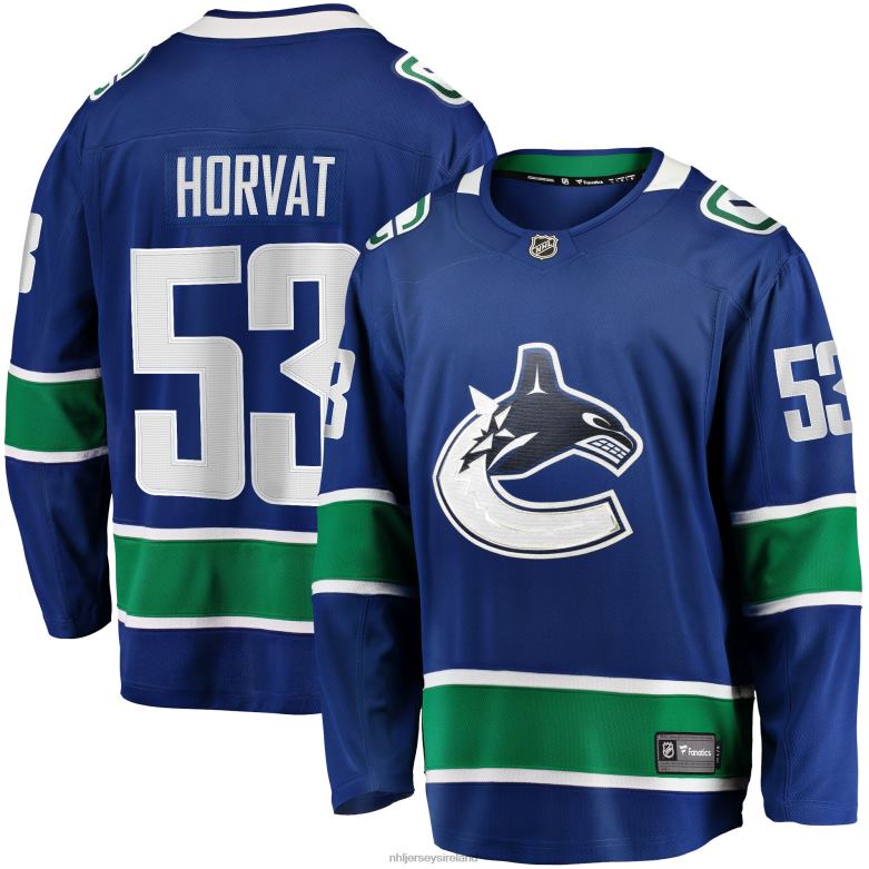 NHL Men Vancouver Canucks Bo Horvat Fanatics Branded Blue Home Breakaway Jersey D002V1868 Clothing