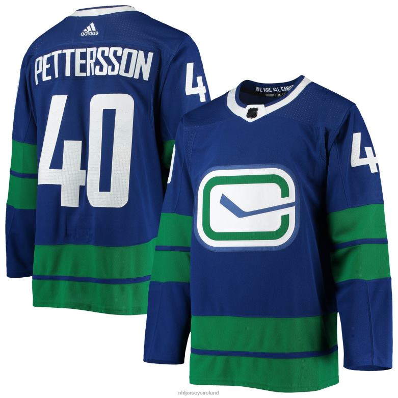 NHL Men Vancouver Canucks Elias Pettersson Adidas Blue 2020/21 Authentic Alternate Player Jersey D002V1804 Clothing