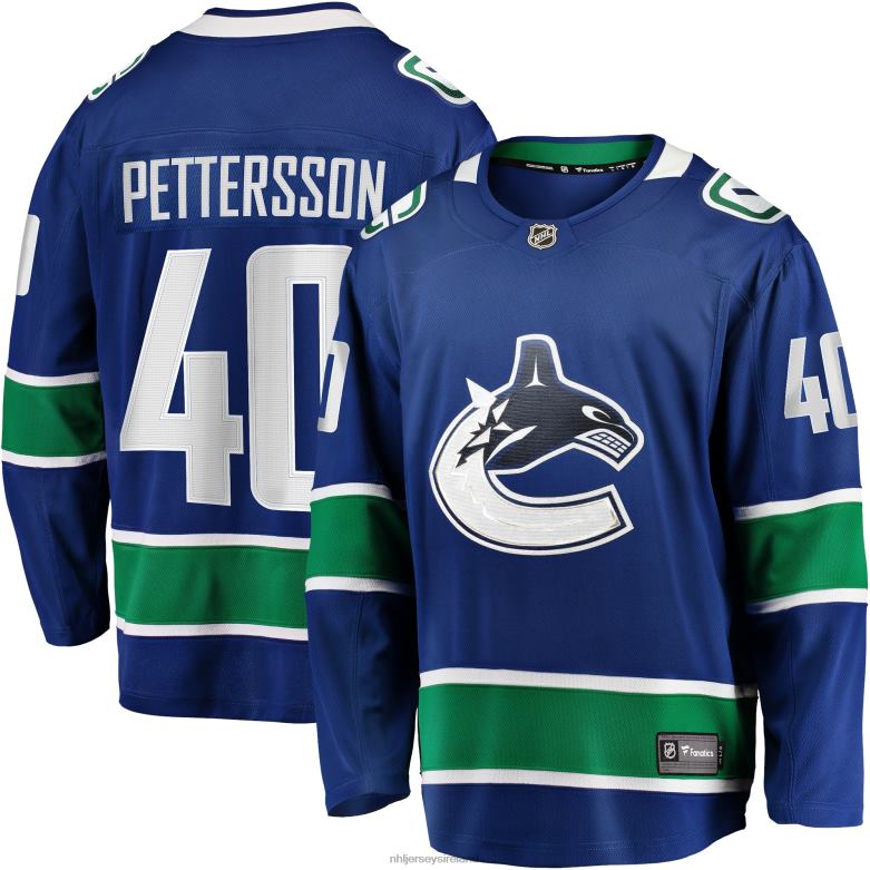 NHL Men Vancouver Canucks Elias Pettersson Fanatics Branded Blue 2019/20 Home Premier Breakaway Player Jersey D002V1157 Clothing