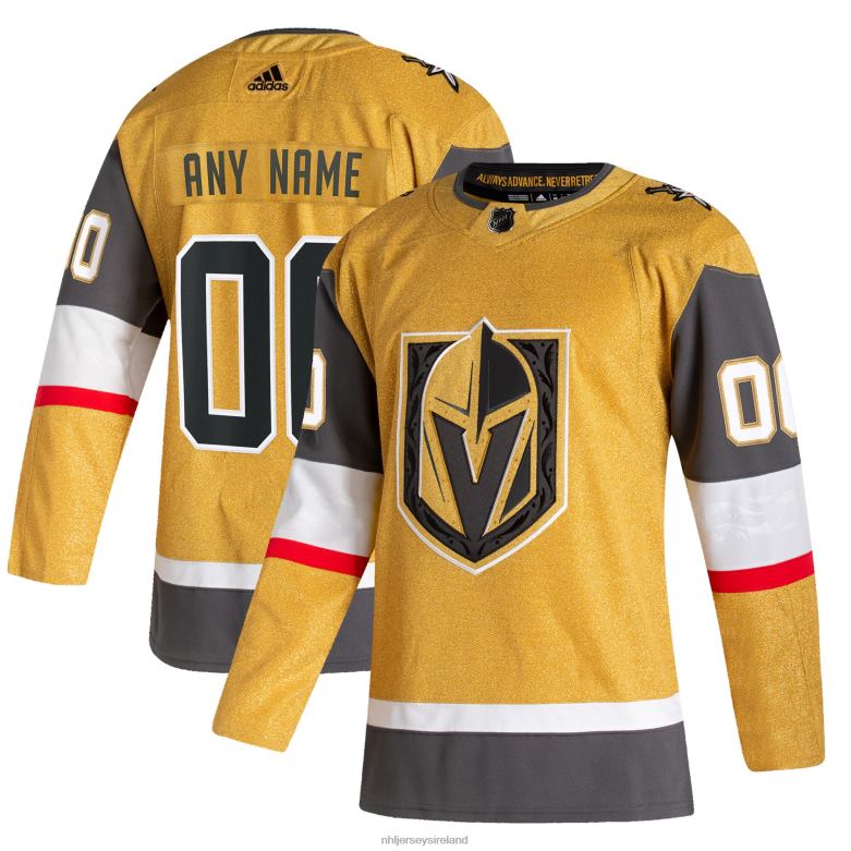 NHL Men Vegas Golden Knights Adidas Gold Home Authentic Custom Jersey D002V2392 Clothing