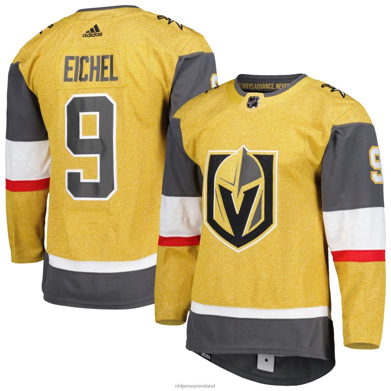 NHL Men Vegas Golden Knights Jack Eichel Adidas Gold Primegreen Authentic Pro Alternate Player Jersey D002V669 Clothing