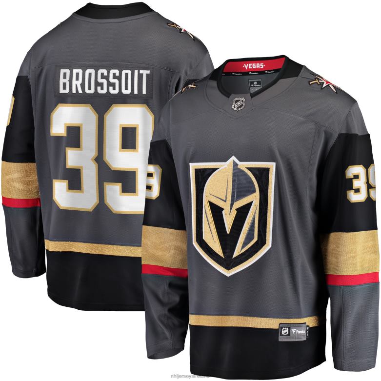 NHL Men Vegas Golden Knights Laurent Brossoit Fanatics Branded Gray Home Breakaway Player Jersey D002V1927 Clothing