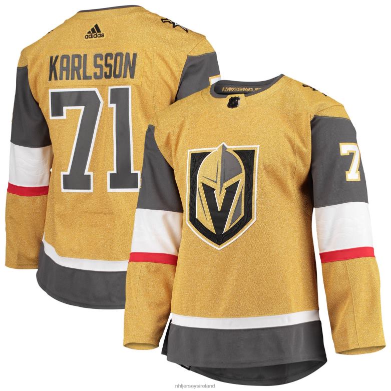 NHL Men Vegas Golden Knights William Karlsson Adidas Gold Home Primegreen Authentic Pro Player Jersey D002V2051 Clothing