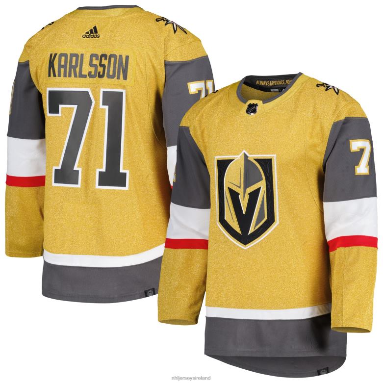 NHL Men Vegas Golden Knights William Karlsson Adidas Gold Primegreen Authentic Pro Player Jersey D002V1925 Clothing