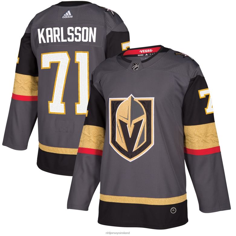 NHL Men Vegas Golden Knights William Karlsson Adidas Gray Alternate Authentic Player Jersey D002V1722 Clothing