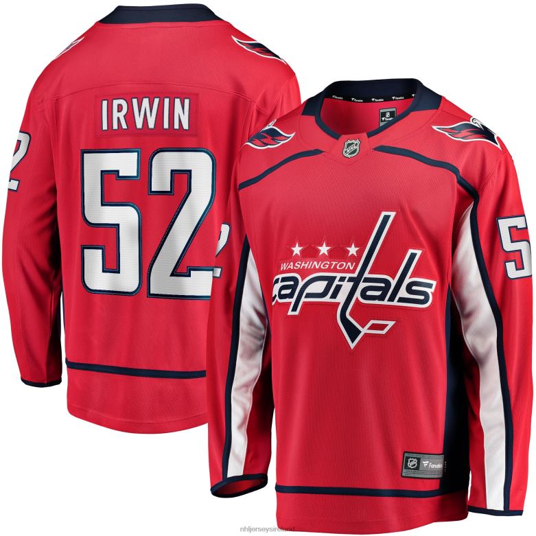 NHL Men Washington Capitals Matt Irwin Fanatics Branded Red Home Breakaway Player Jersey D002V2363 Clothing