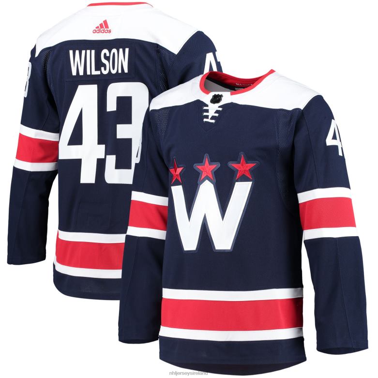 NHL Men Washington Capitals Tom Wilson Adidas Navy 2020/21 Alternate Primegreen Authentic Pro Player Jersey D002V1211 Clothing