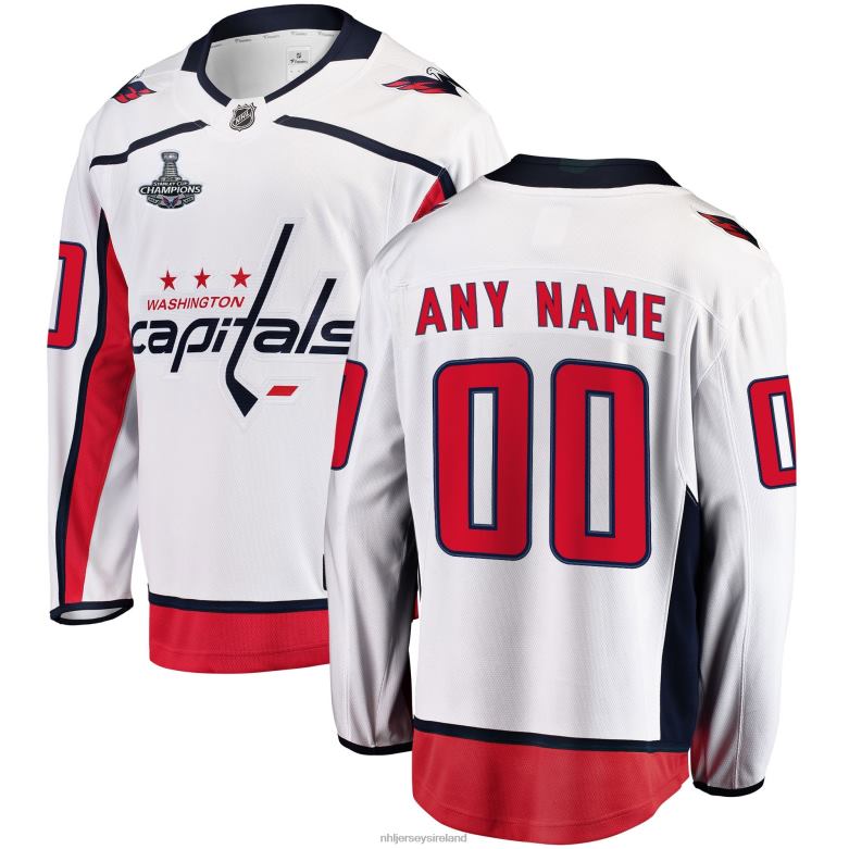 NHL Men Washington Capitals White 2018 Stanley Cup Champions Away Breakaway Custom Jersey D002V797 Clothing