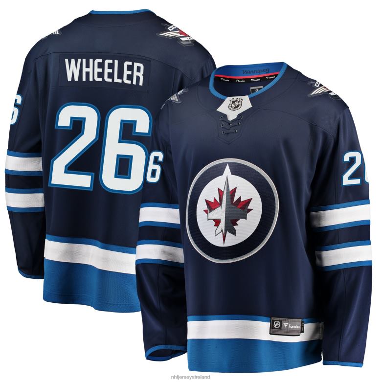 NHL Men Winnipeg Jets Blake Wheeler Fanatics Branded Navy Breakaway Replica Jersey D002V1519 Clothing