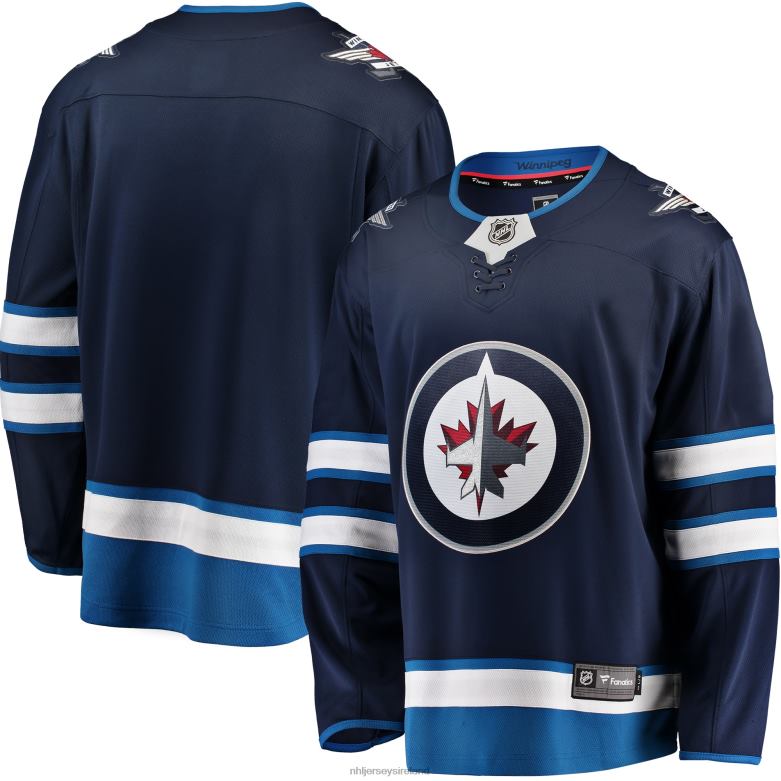 NHL Men Winnipeg Jets Fanatics Branded Blue Breakaway Home Jersey D002V629 Clothing