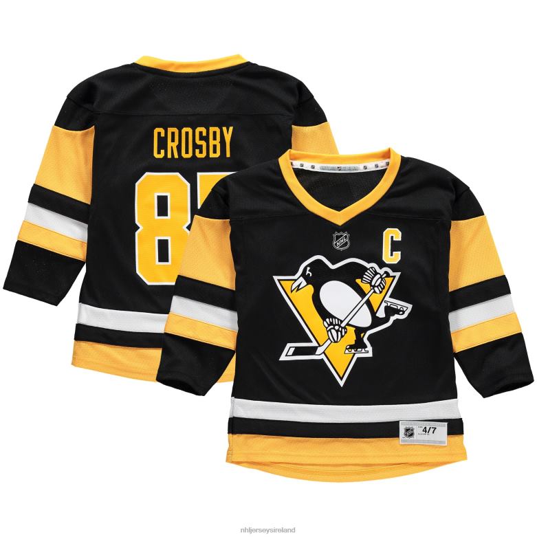 NHL Youth Preschool Pittsburgh Penguins Sidney Crosby Black Replica Player Jersey D002V458 Clothing