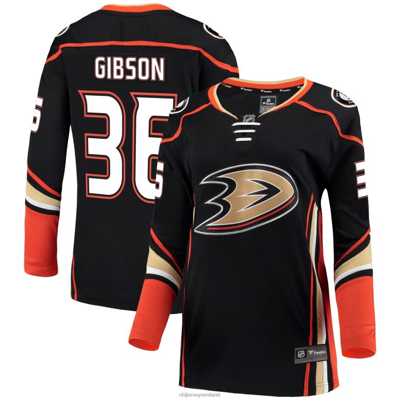 NHL Women Anaheim Ducks John Gibson Fanatics Branded Black Breakaway Jersey D002V1254 Clothing