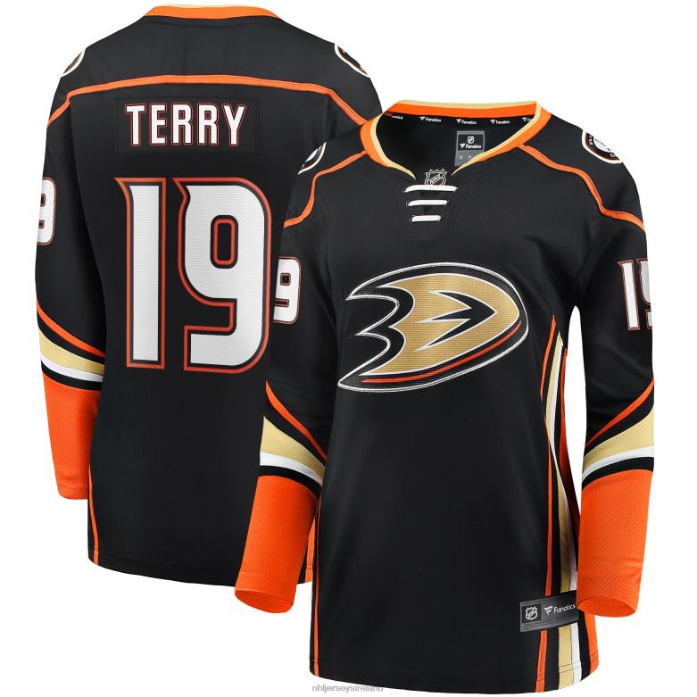 NHL Women Anaheim Ducks Troy Terry Fanatics Branded Black Home Team Breakaway Player Jersey D002V1812 Clothing